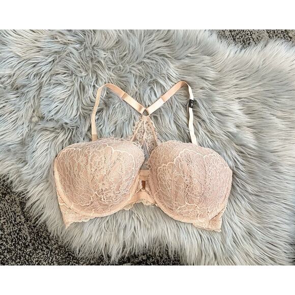 Victoria’s Secret Dream Angels Lightly Lined Blush Demi 38DDD Lace Front‎ Close - Picture 1 of 3